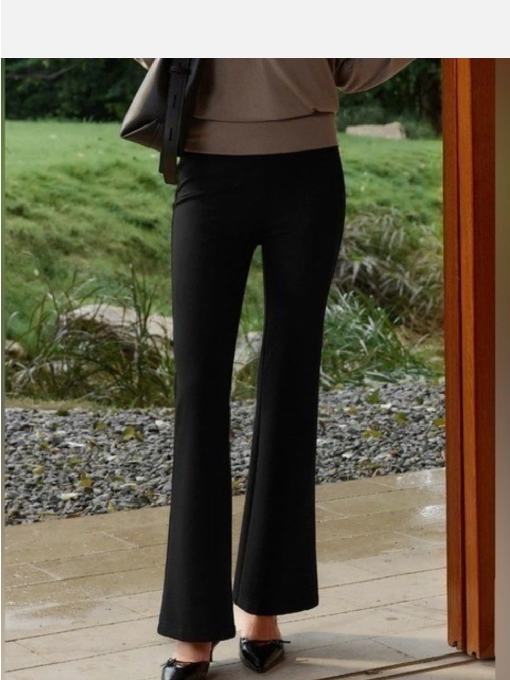 OGL Ponte-De-Roma Slimming Ponte High Rise
Pull-on Flared Pants Black Med Pet